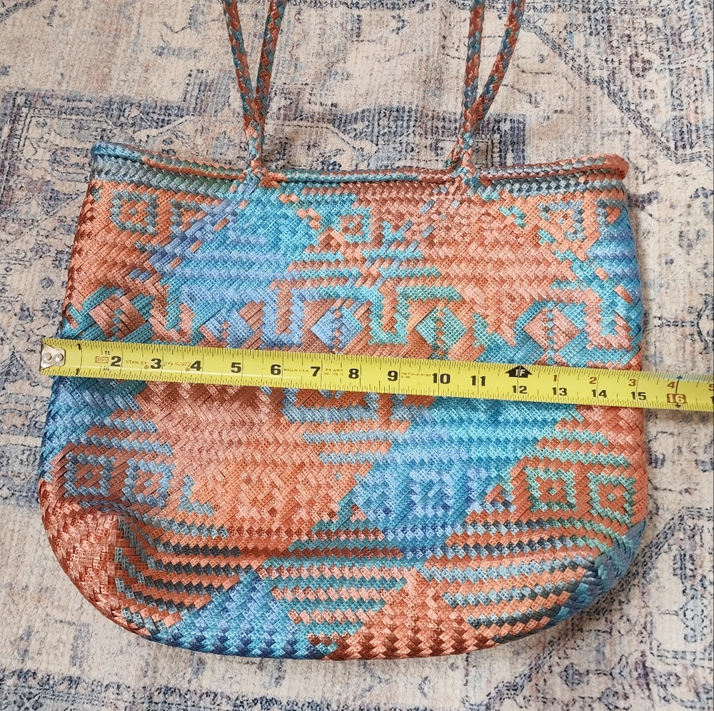 Weave Multicolored Iridescent Tote - Picture 8 of 9